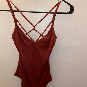 Strappy Rust colored Windsor bodysuit